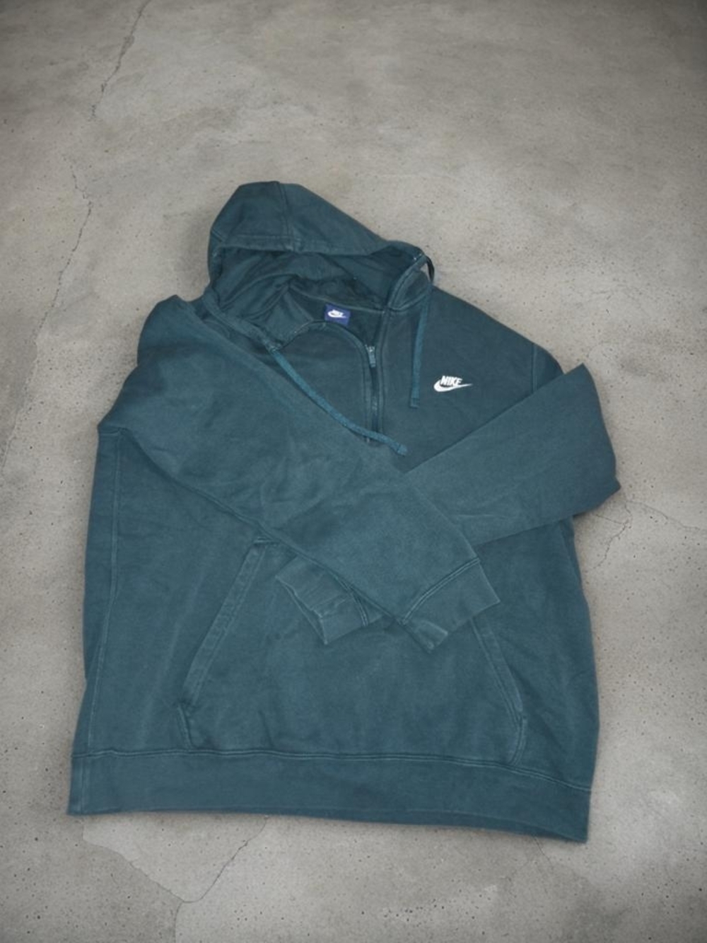 Nike Green Zip Hoodie with White Swoosh Tag